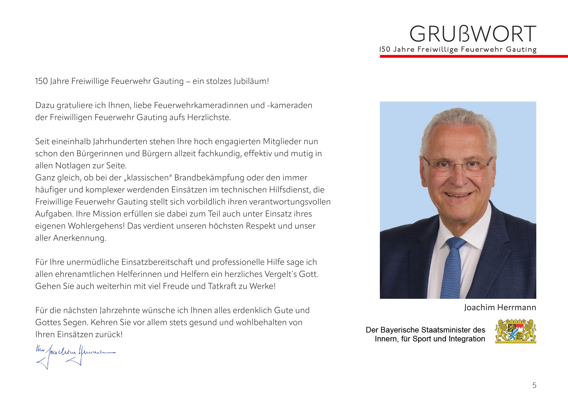 Grußwort von Joachim Herrmann